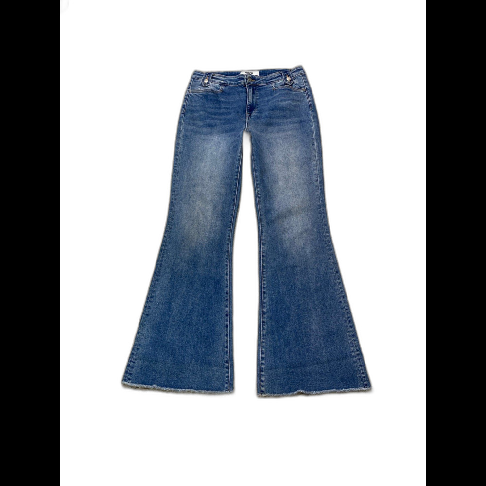 Mica High-Rise 90s Flare Leg Stretch Raw Hem Jeans Size 31